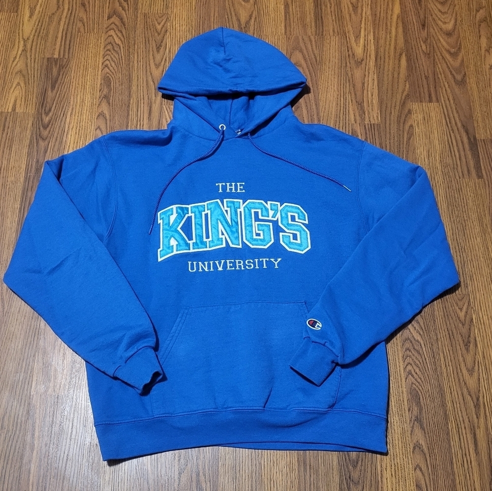 Champion Eco Authentic “The King’s University” Blue Hoodie Men’s Large Pullover